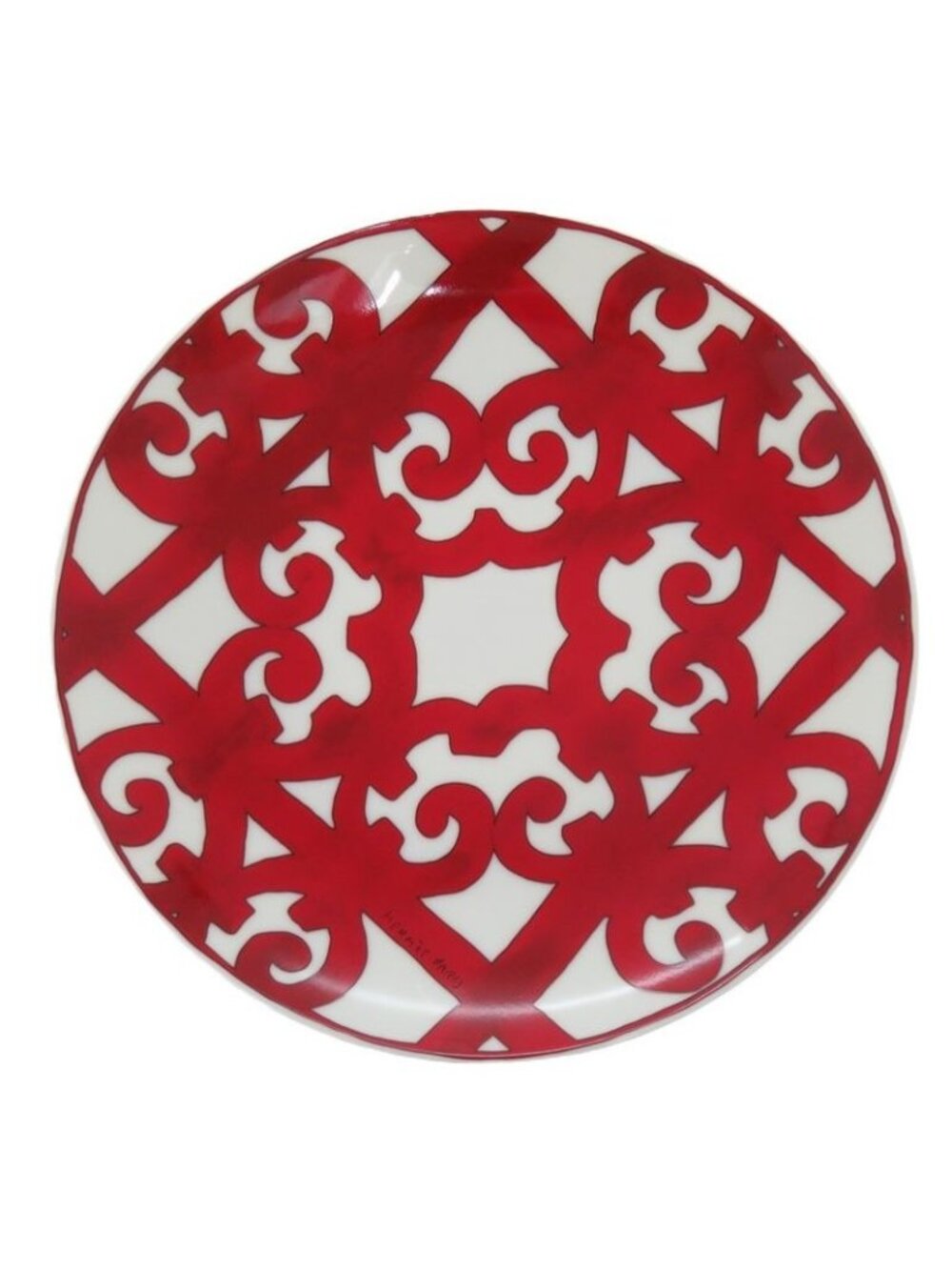 Hermes Gadarkivir 21 Tableware Ceramic Red Plate Dish 0378